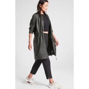 Athleta Summit Insulated Parka Primaloft olive Cinch Waist Jacket Women’s XXS